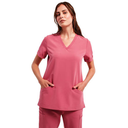 Kauneus- ja hoitoalan joustava tunika omalla logolla - Health and beauty uniforms - NN310 - 1