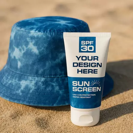 kustomoitu lakki ja aurinkovoide kesälahjaksi - Summer - MH2332-LBsun30 - 2