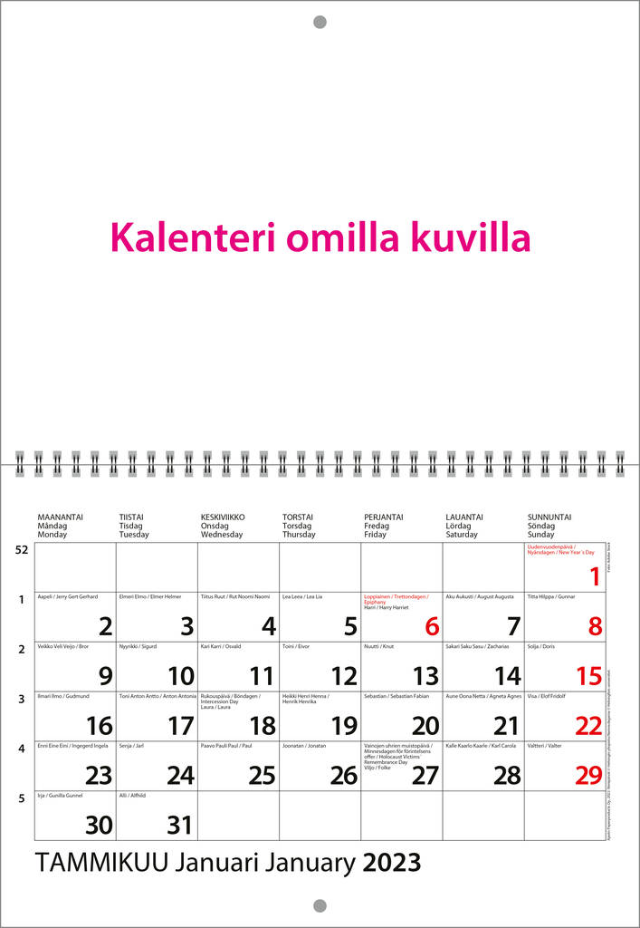 Kotimainen kalenteri logolla A4 - Note books, notepads and calendars - AJcustom290210 - 1