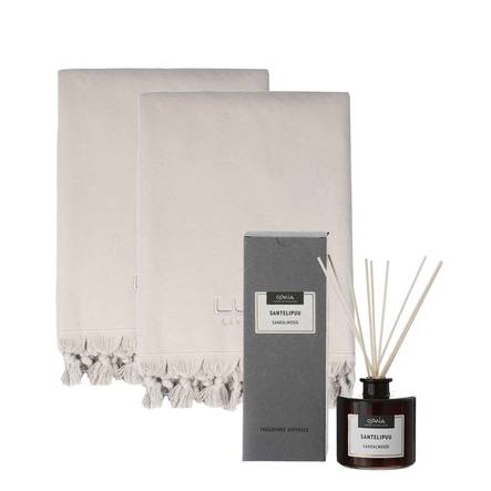 2x käsipyyhe 50 x 70 cm ja huonetuoksu - Sauna & Spa - luinset2 - 1