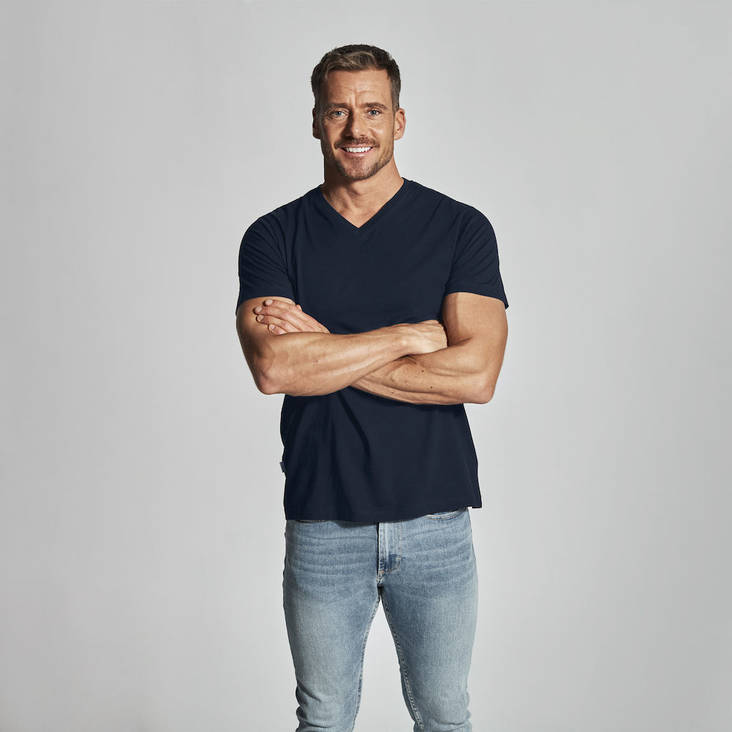 v-aukkoinen miesten t-paita yrityksen logolla - T-shirts - 141022 - 1