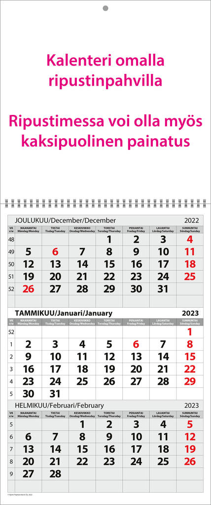 Pieni Trio Seinäkalenteri - Muistikirjat, lehtiöt ja kalenterit - 2671321023 - 1