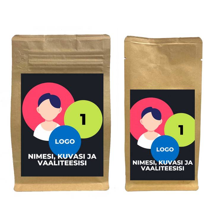 vaalikahvit =C3=A4=C3=A4nest=C3=A4jille logolla - Election advertising - vaalikahvi - 1