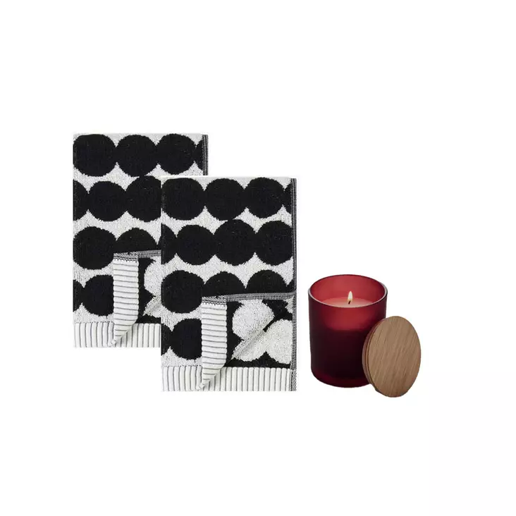 Vieraspyyhkeet ja tuoksukynttilä - Sauna ja Spa - 068761-MO6612-set - 1