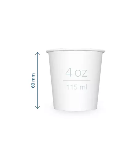 Pahvimuki 1-seinäinen 115 ml - Kartonkimukit painatuksella - PM1PE4oz - 1