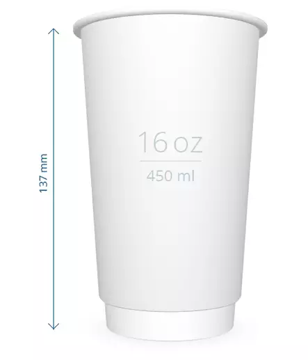 Pahvimuki 2-seinäinen 450 ml - Kartonkimukit painatuksella - PM2WB16oz - 1