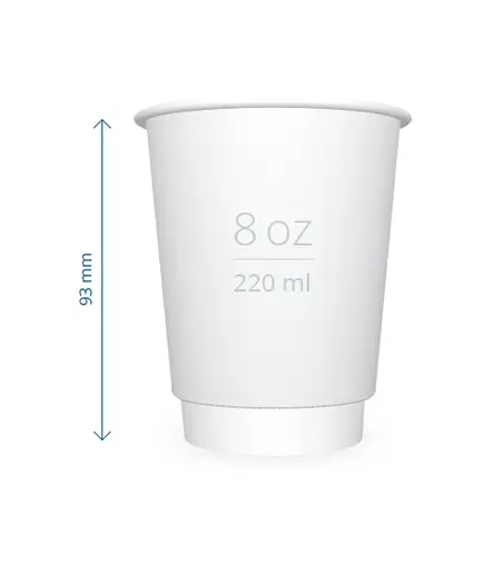 Pahvimuki 2-seinäinen 220 ml - Kartonkimukit painatuksella - PM2WB8oz - 1