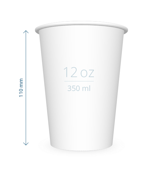 Single-wall paper cups 350 ml - Paper cups with print - PM1PE12oz - 1