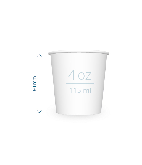 Pahvimuki 1-seinäinen 115 ml - Kartonkimukit painatuksella - PM1PE4oz - 1
