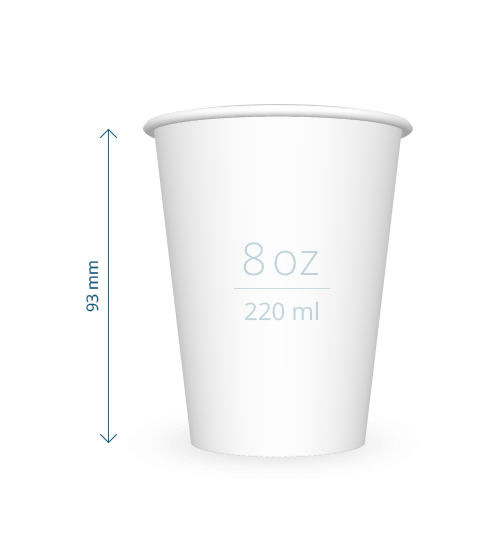 Pahvimuki 1-seinäinen 220 ml - Kartonkimukit painatuksella - PM1PE8oz - 1