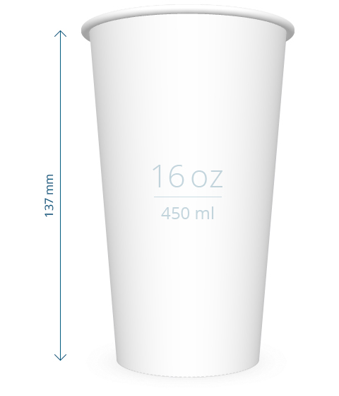 Single-wall paper cup 450 ml WB - Paper cups with print - PM1WB16oz - 1