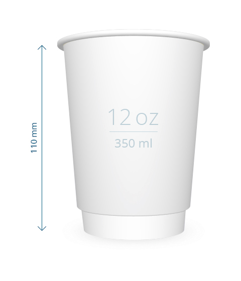 Pahvimuki 2-seinäinen 350 ml - Kartonkimukit painatuksella - PM2WB12oz - 1
